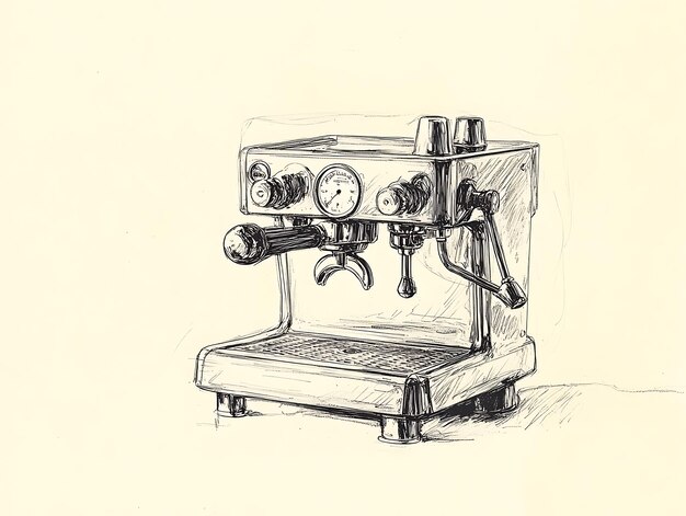 Photo timeless craftsmanship a classic coffee machine illustration