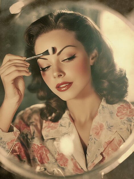 Timeless Elegance Vintage 40s Makeup Application Moment