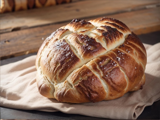 Timeless Tradition Challah Bread on Wooden Surface