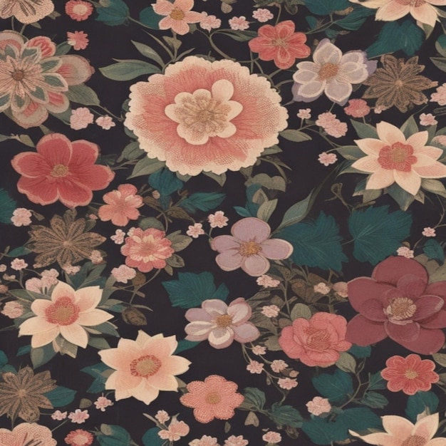 A timeless vintage floral pattern exuding elegance