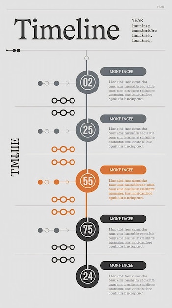 Timeline infographic templates with four or five events or milestones presentation slides vector