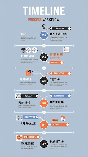 Timeline infographics process chart workflow