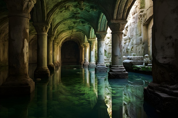 Timeweathered Stone Cistern in Serene Landscape A Testament to Lost Civilizations