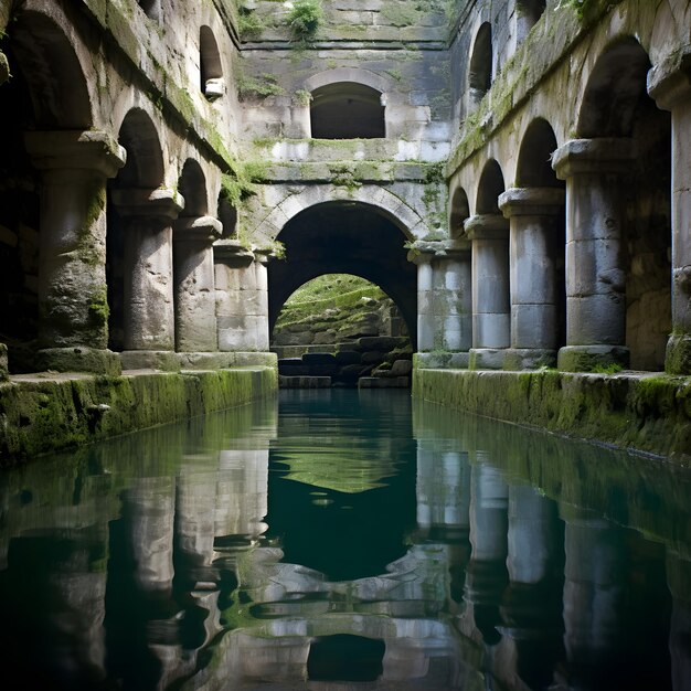 Timeweathered Stone Cistern in Serene Landscape A Testament to Lost Civilizations