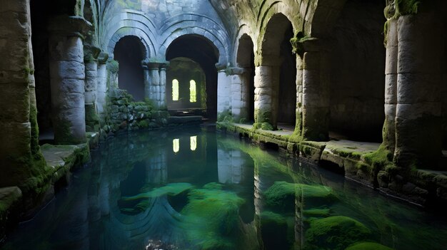 Timeweathered Stone Cistern in Serene Landscape A Testament to Lost Civilizations