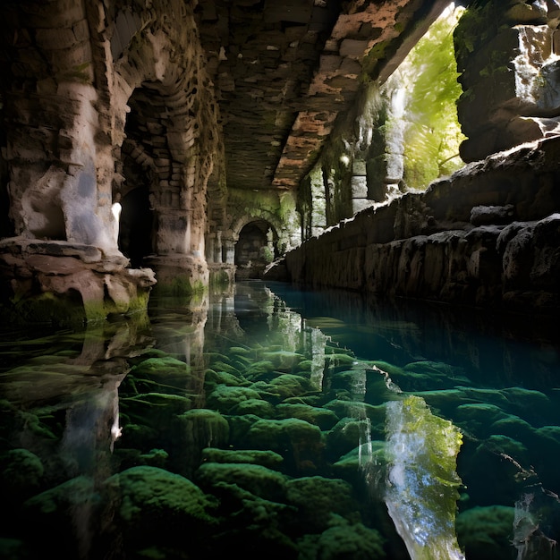 Timeweathered Stone Cistern in Serene Landscape A Testament to Lost Civilizations