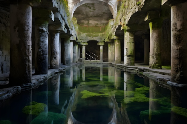 Timeweathered Stone Cistern in Serene Landscape A Testament to Lost Civilizations