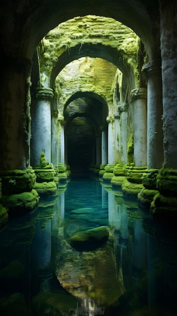 Timeweathered Stone Cistern in Serene Landscape A Testament to Lost Civilizations