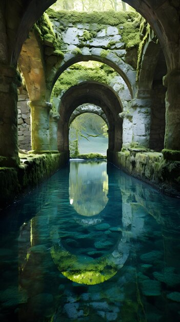 Timeweathered Stone Cistern in Serene Landscape A Testament to Lost Civilizations