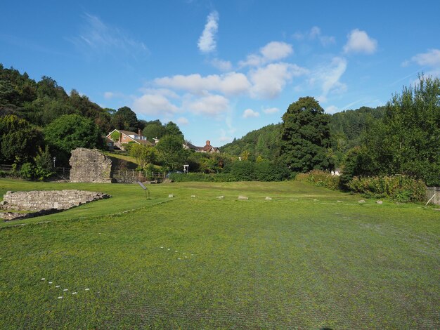 Tintern Abbey (Abaty Tyndyrn) inner court in Tintern