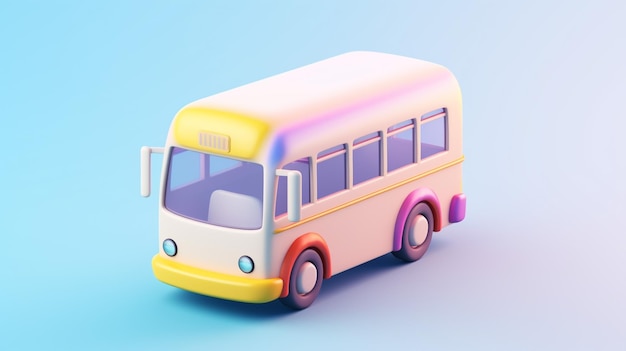 a tiny 3D pastel bus that embodies cuteness and charm A delightful addition to any collection this tiny bus invites you to explore a world where even the smallest things can evoke immense joy