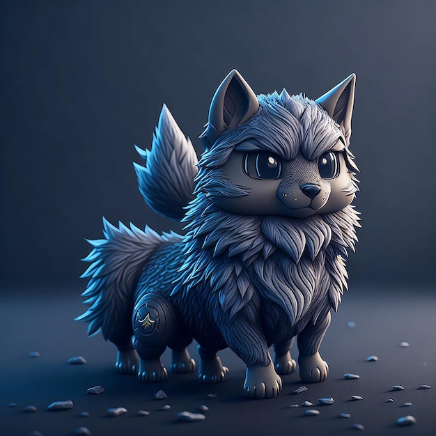 The Tiny Anime Wolf from Pokemon ai generated