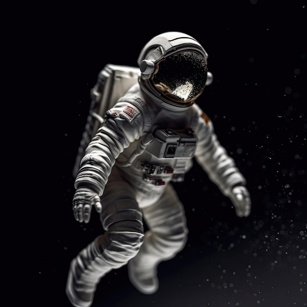 A tiny astronaut in space