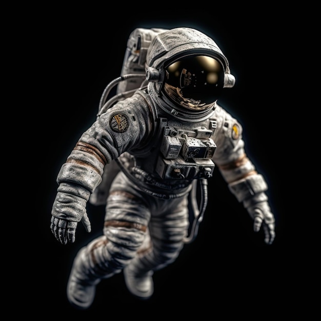 A tiny astronaut in space