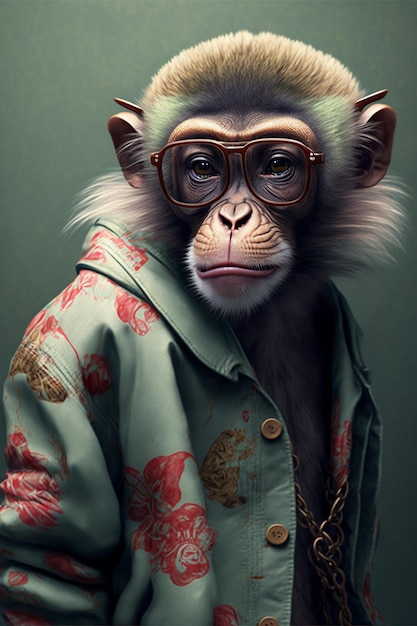 tiny cute and adorable monkey wearing great shirt