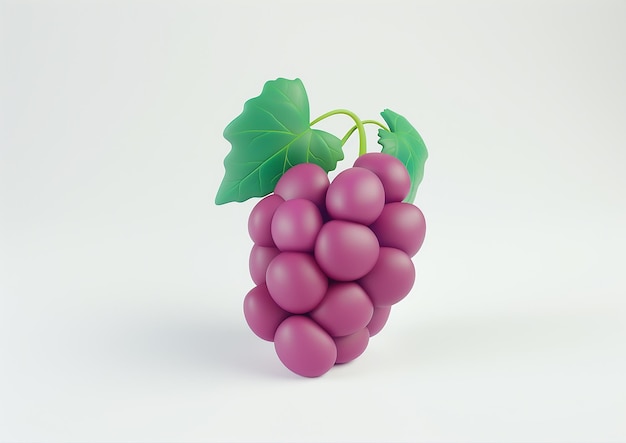 Photo tiny cute grapes studio lighting colors 3d icon