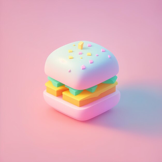 Tiny cute isometric burger