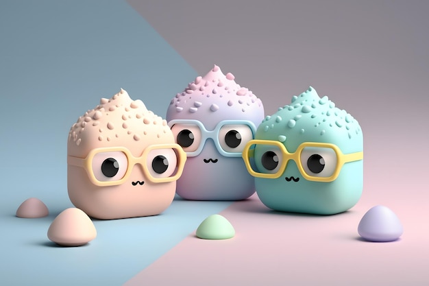 Tiny cute isometric design swimming googles emoji 3d rendering