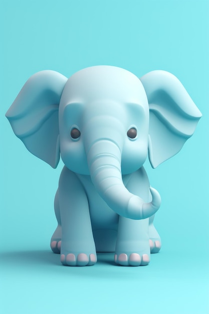 Tiny cute isometric elephant emoji soft generative AI