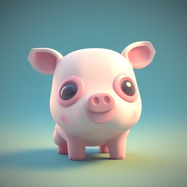 Tiny Cute Isometric Pig