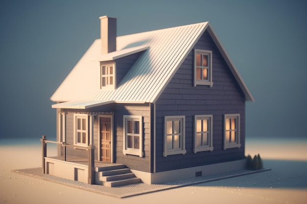 Tiny gray house Generate Ai