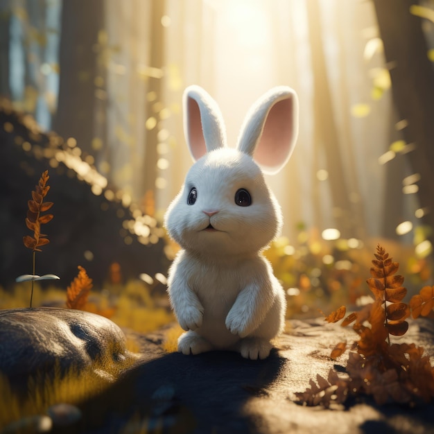 Tiny hyper realistic baby rabbit generative ai