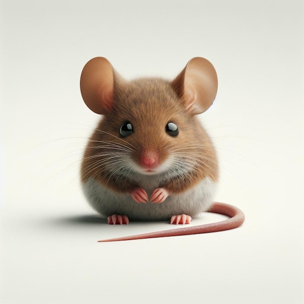 Tiny Mouse Marvel Ultra Realistic Portrait Amidst Clean White Space