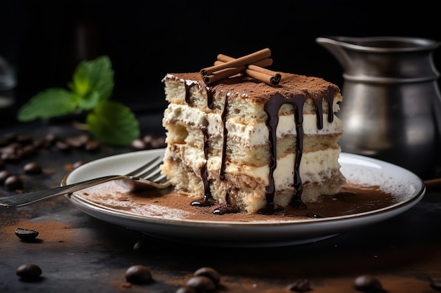 Tiramisu Dessert with Layers of CoffeeSoaked Ladyfing