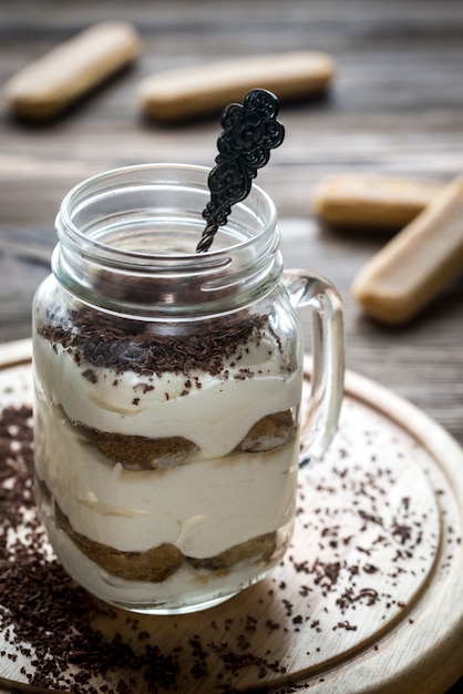 Tiramisu in the mason jar