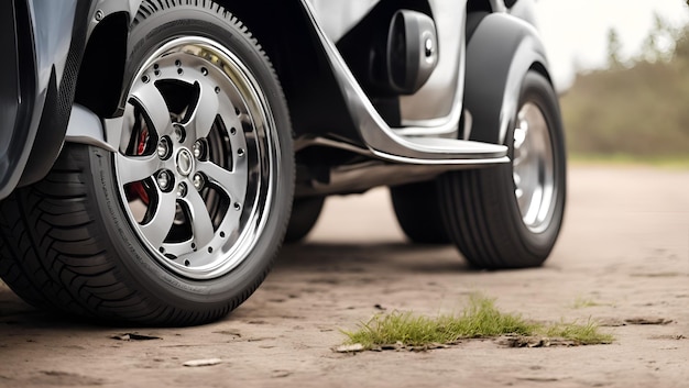 A tire on a vehicle that says the word toyota on it