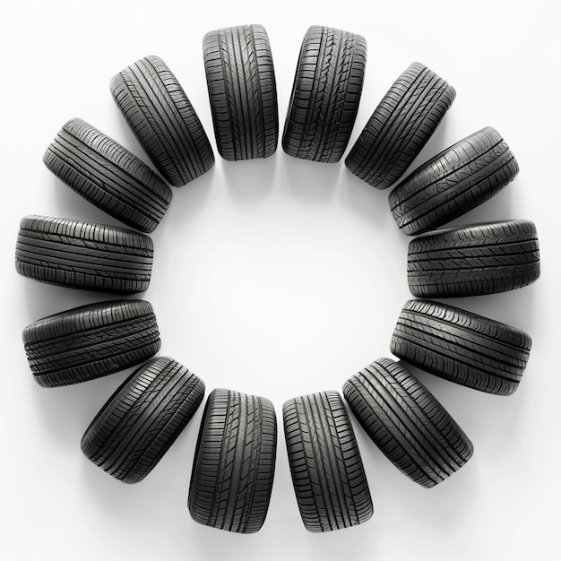 Photo tire with white background