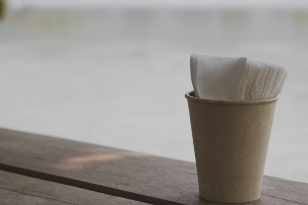 Tissue paper on the table