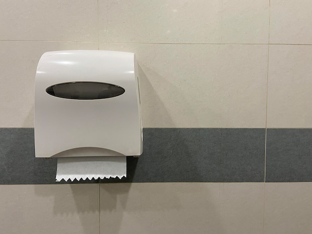 Tissue paper on wall toilet