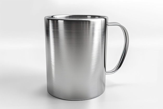 Photo titanium double wall cup titanium mug isolated on white background with clipping path