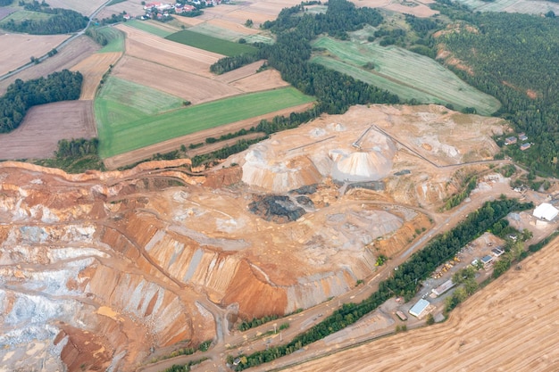 Titaniummagnesium quarry metal mining in a quarry top view