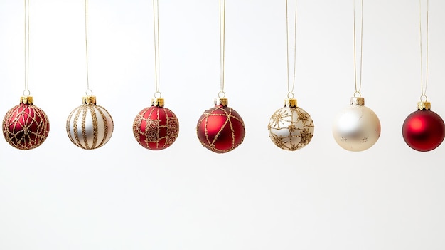 Photo title colorful christmas ornaments hanging