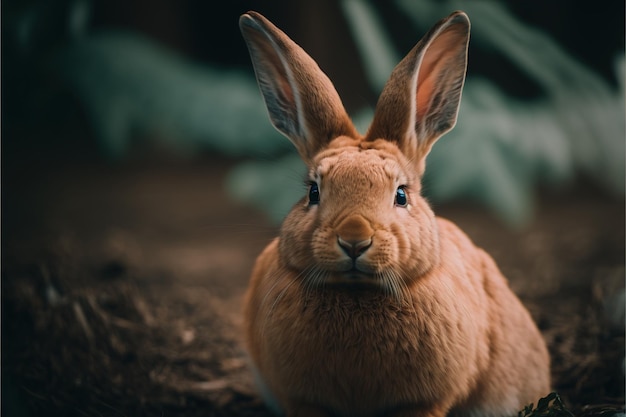 Title A Fluffy Brown Rabbit with Big Ears