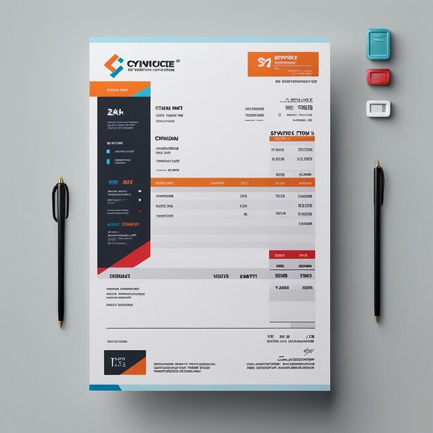 Photo title invoice template