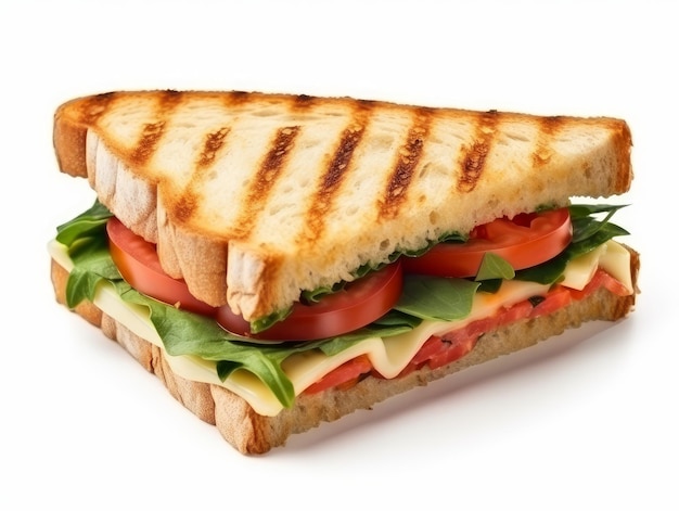 Toast sandwich with greens and tomatoes