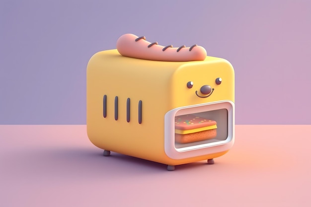 A toaster that has a face on it