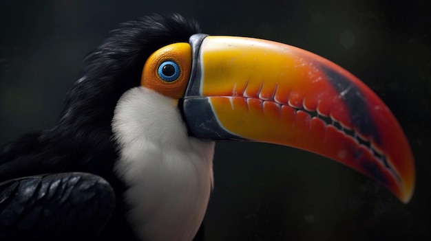 Toco toucan in the reserve of exotic tropical birds AI Generative