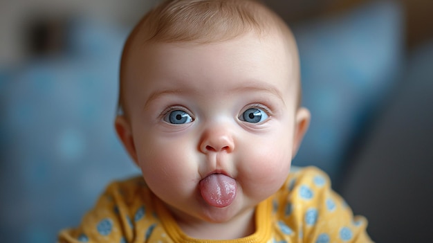 Toddler Displaying Pure Joy and Mischief with a Hilarious Face Expression Featuring Crossed Eyes