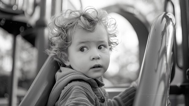 Toddler Exploring Playground with Curious Expression