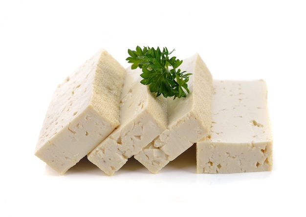 Tofu isolated on white 