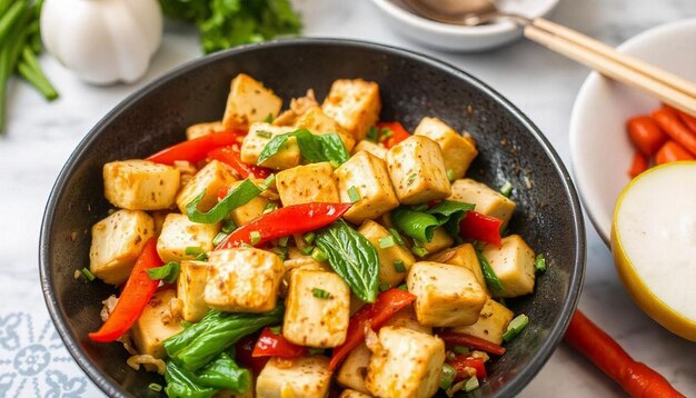 Photo tofu stir fry photo with hd quality