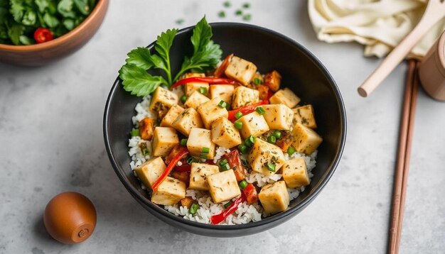 Photo tofu stir fry photo with hd quality