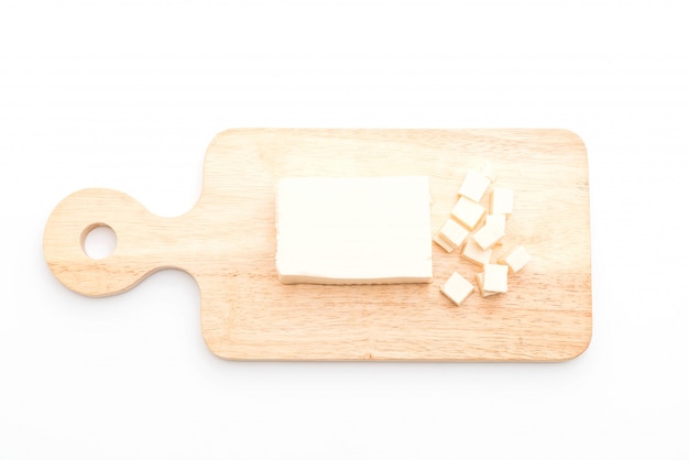 tofu on white background