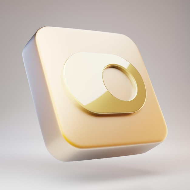 Toggle On icon. Golden Toggle On symbol on matte gold plate. 3D rendered Social Media Icon.