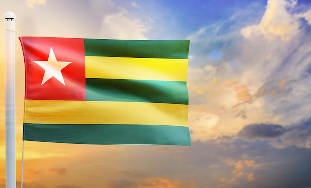 togo country flag, isolated 3d waving flag,