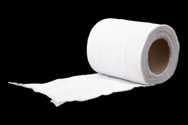 Toilet paper isolated on black